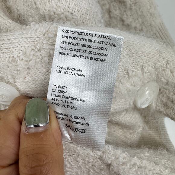 Anthropologie Textured Knit Shacket in Cream - Picture 4 of 5